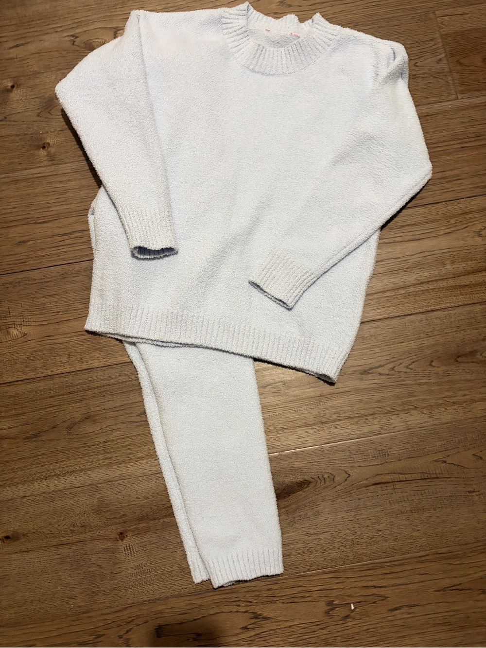 La Vie En Rose Baby Blue Crewneck and Lounge Pants Fleece Knit Set